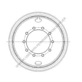 OTR 248634 0 WHL33 S 24 X8.5,PTD WHITE STL