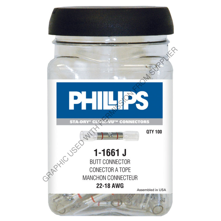 PHM 1 1661J S-D CRIMP&SEAL CLEAR-VU 22-18GA 100/JAR