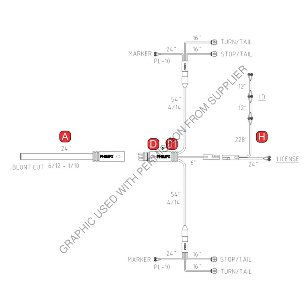 PHM 34 1901 024 TRAILER HARNESS - MAIN 24IN RETRO FIT