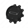 RAW 1900471BFCCC COVER-HUB,FRT,SBLK,F/L LOGO