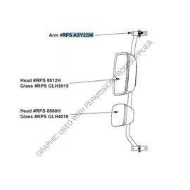 RPS ASY2206 MIRROR ARM DRIVER SIDE