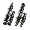 RS-50102T2 10 Gauge Solar Panel Extension Cable with Male and Female Solar Connector Ends (50 Feet Red & Black (Set) + Parallel Connectors)