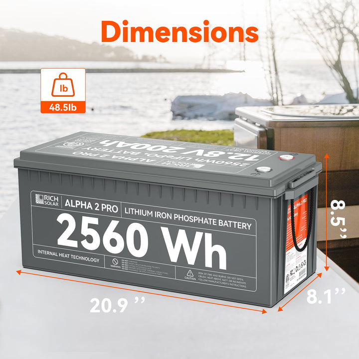 RS-B122SP ALPHA 2 PRO | 12V 200Ah LiFePO4 Battery
