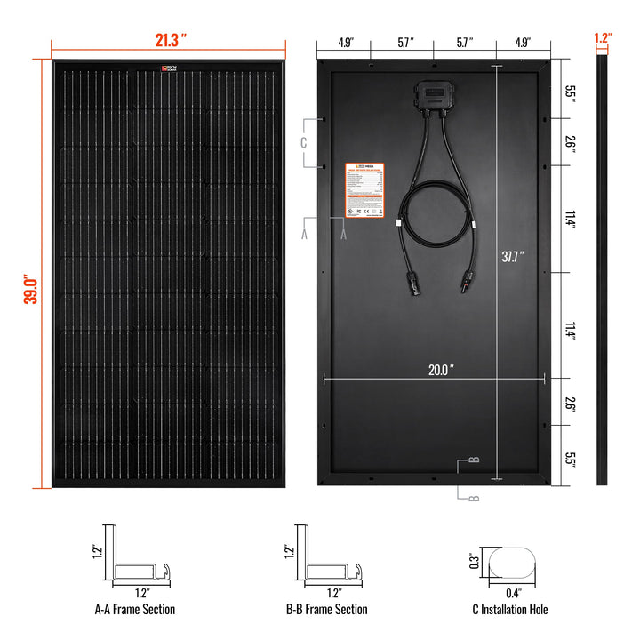 RS-M100 MEGA 100 | 100 Watt Solar Panel