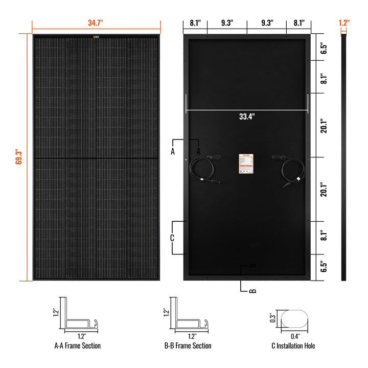 RS-M335-12 MEGA 335 - 12 (335 watt solar panels) (12 Panels)