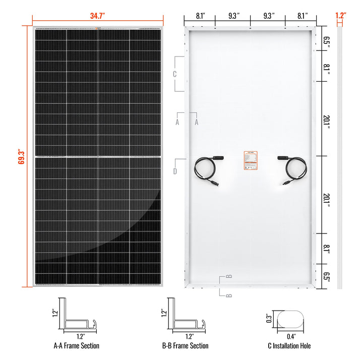 RS-M335-12 MEGA 335 - 12 (335 watt solar panels) (12 Panels)
