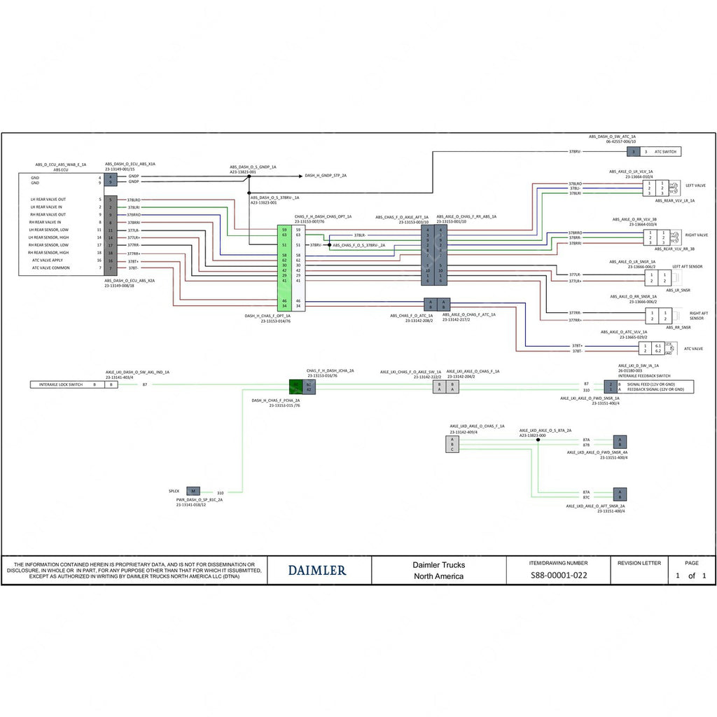 S88-00001-022 HARN,REAR AXLE,WS47,10/OBD16/GHG17