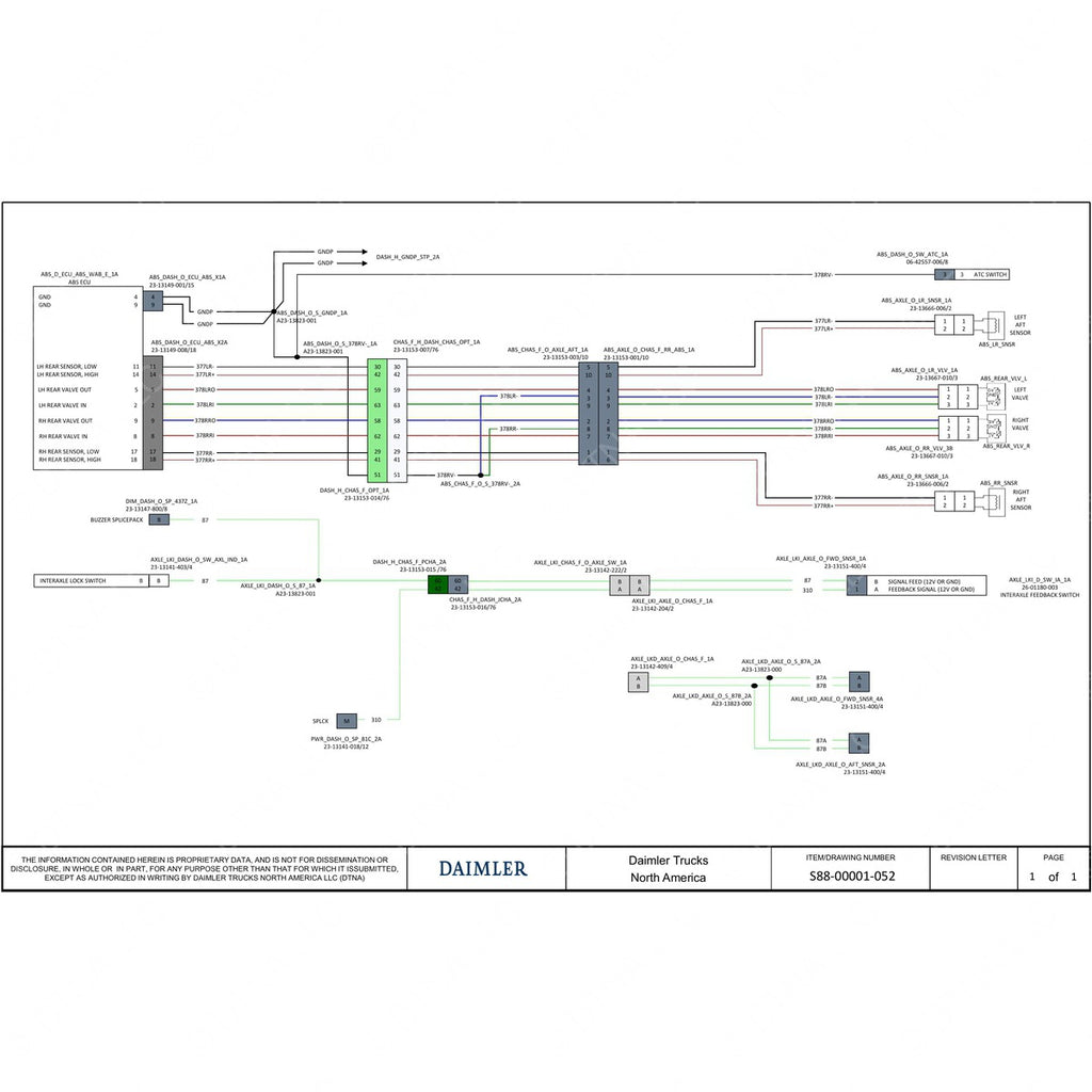 S88-00001-052 HARN,REAR AXLE,WS47,2010 EPA/CARB/GHG2