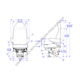 SET 189800FA635 SEAT-HERITAGE SILVER HB 20 15D GRY TUFF