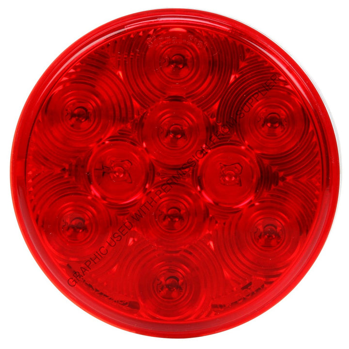 SIG 4058 LED SS S/T/T 4IN RND 10 DIODE LAMP, RED