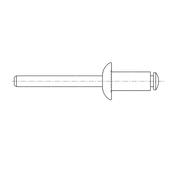 TBB 121889 BLIND RIVET, 1/4 in. KLIK-SPLIT, GR .032