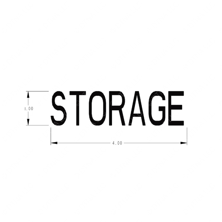 TBB 123009 DECAL STORAGE BLK 1 in. LETTER