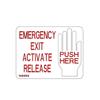 TBB 148464 LABEL EMERGENCY EXIT PUSH HEAR