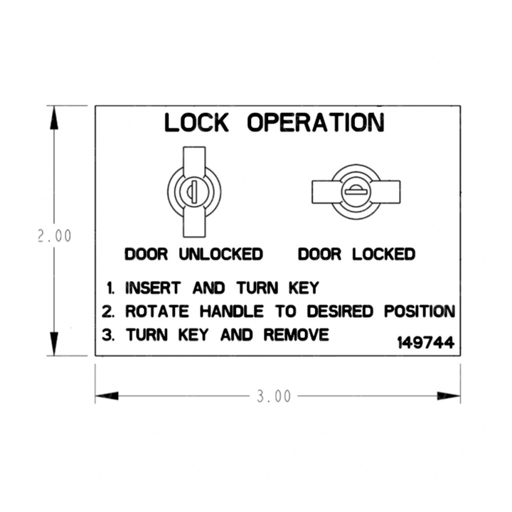 TBB 149744 LABEL LOCK OPERATION AG2 ENT DR ENGLISH