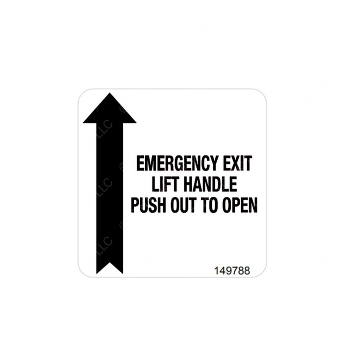 TBB 149788 LABEL, EMERG DR OPER. INSTR. ENG BLK/WHT