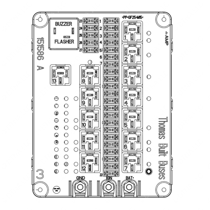 TBB 151586 PRINTED CIRCUIT BOARD, NO.3 CU BUS BAR