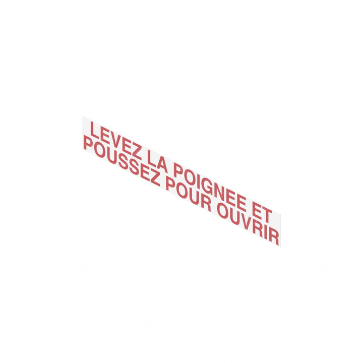 TBB 157861 LABEL, P/O WINDOW INSTR., FRENCH, RED/WH