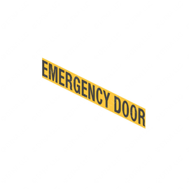 TBB 157931 LABEL, EMERGENCY DOOR, BLK/RYL