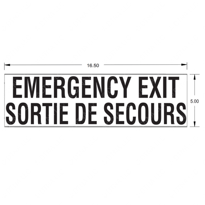 TBB 157936 LABEL, EMERGENCY EXIT SDS, BLK/WHT
