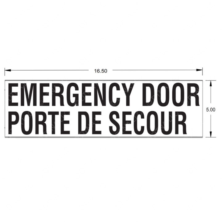 TBB 157937 LABEL, EMERGENCY DOOR PDS, BLK/WHT