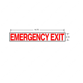 TBB 157939 DECAL, EMERGENCY EXIT, RED