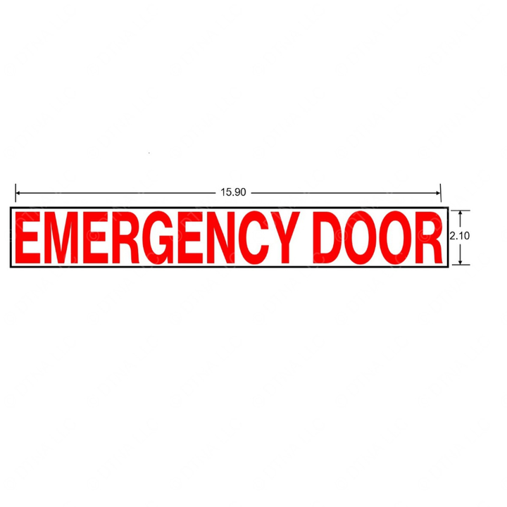 TBB 157941 DECAL, EMERGENCY DOOR, RED