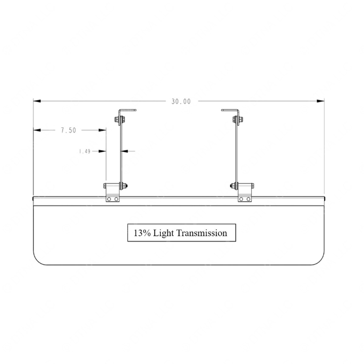 TBB 158340 VISOR 6X30 EXTENDED 13% LIGHT TRAN