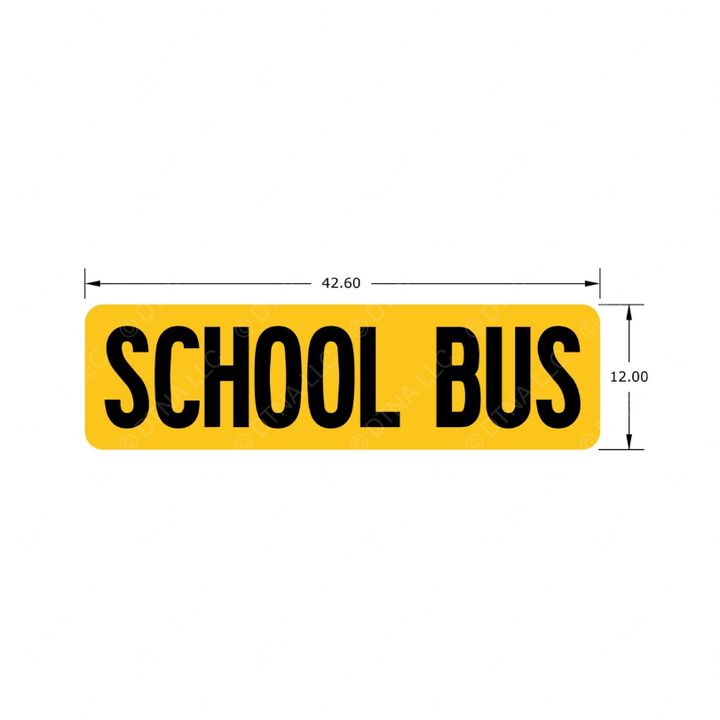 TBB 163233 LABEL, SCHOOL BUS, 12 X 42.6, RYL