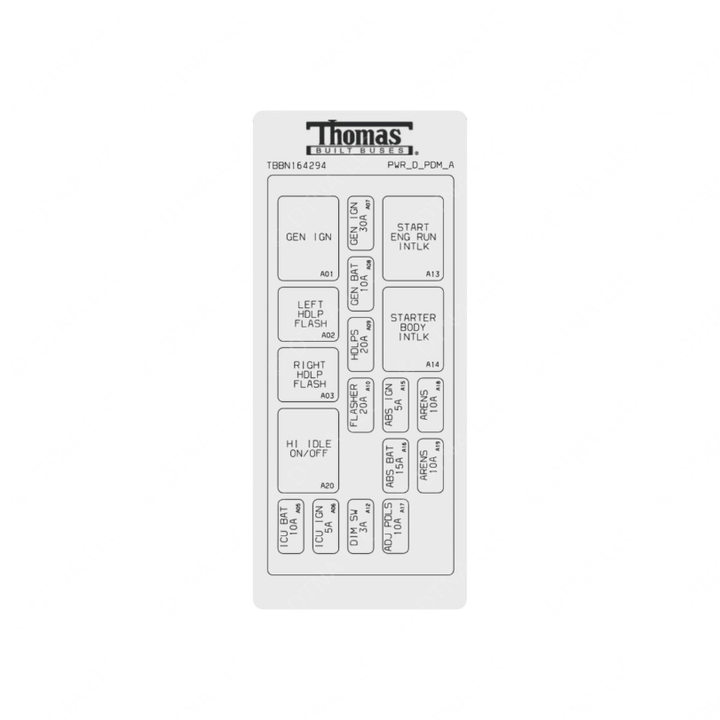 TBB 164294 LABEL, ELEC. PDM, DASH, HDX, A