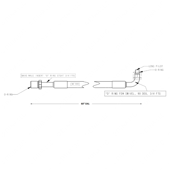 TBB 167383 REFRIGERANT HOSE,  8, 3/4 90 FEM TO 3/4