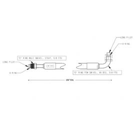 TBB 167384 REFRIGERANT HOSE,  8, 3/4 90 FEM TO 5/8