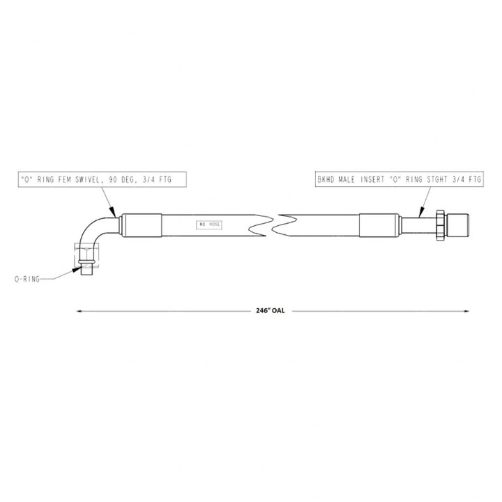 TBB 167494 REFRIGERANT HOSE,  8, 3/4 STGHT FEM TO