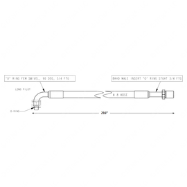 TBB 167496 REFRIGERANT HOSE,  8, 3/4 STGHT FEM TO