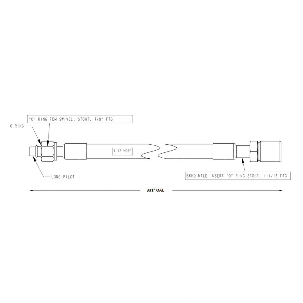 TBB 167503 REFRIGERANT HOSE,  12, 1-1/16 STGHT BUL