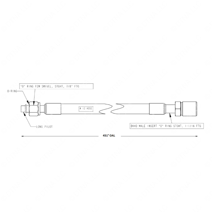 TBB 167506 REFRIGERANT HOSE,  12, 1-1/16 STGHT BUL