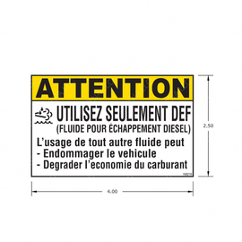 TBB 168216 LABEL FRENCH CAUTION DEF ONLY