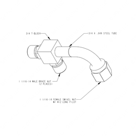 TBB 169709 A/C FITTING,  12M X  12M X  12F, Y WITH