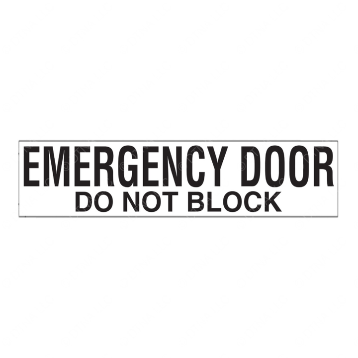 TBB 170560 LABEL EMERGENCY DOOR DNB BLK/WHITE
