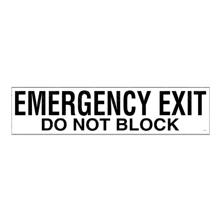 TBB 170562 LABEL, EMERGENCY EXIT DNB, BLK/WHT