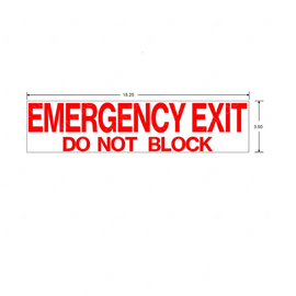TBB 170563 LABEL, EMERGENCY EXIT DNB, RED/WHT