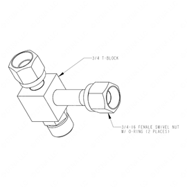 TBB 171974 A/C FITTING,  8M X  8F X  8F, TEE,  8 H