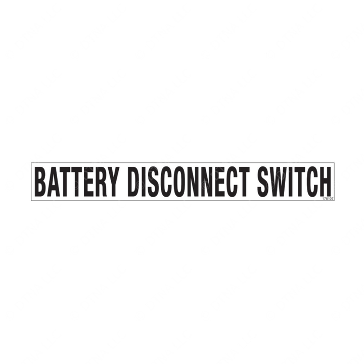 TBB 176107 LABEL, BATTERY DISCONNECT, BLK/CLR