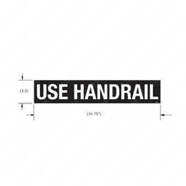 TBB 176837 LABEL, USE HANDRAIL, WHT/BLK