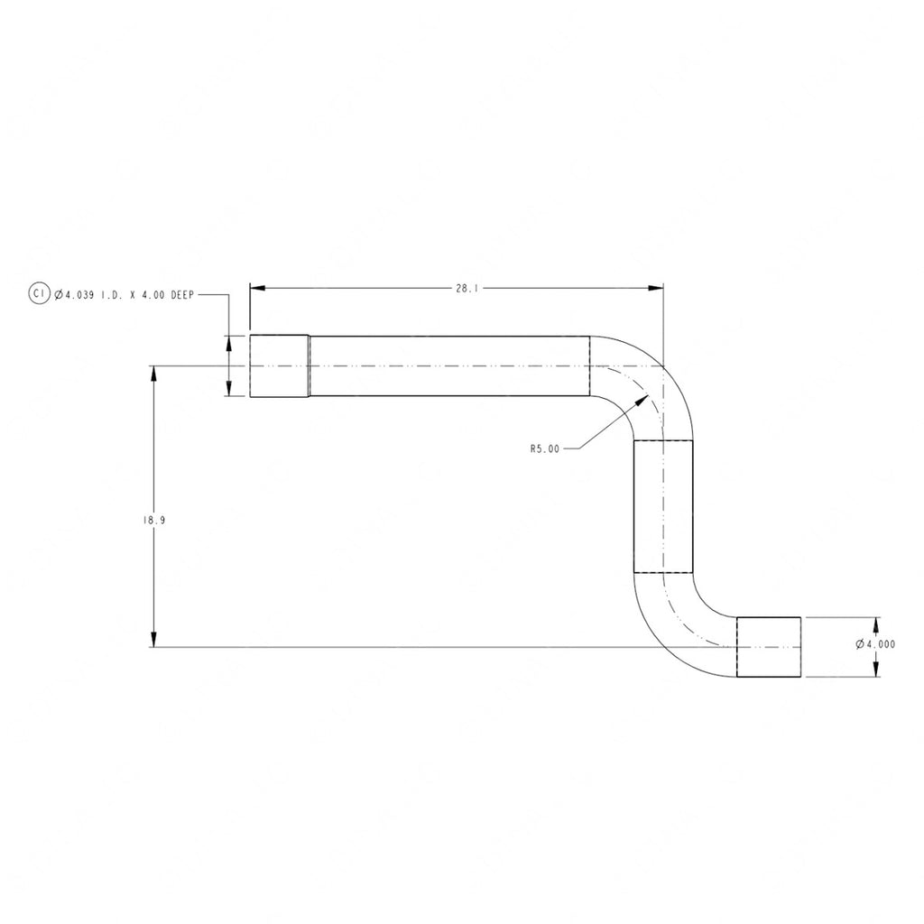 TBB 176948 EXHAUST TAILPIPE, C2, THROUGH BUMPER, A