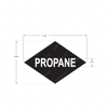 TBB 180683 LABEL, PROPANE, WHITE/BLACK