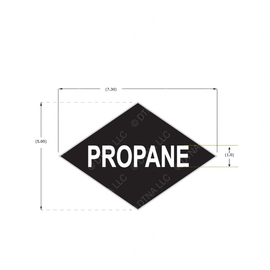 TBB 180683 LABEL, PROPANE, WHITE/BLACK