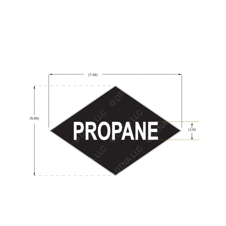 TBB 180683 LABEL, PROPANE, WHITE/BLACK