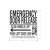 TBB 181654 LABEL EMERG DR REL BLK/WHT FRT DR ELEC