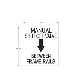 TBB 184317 LABEL, MANUAL SHUT OFF VALVE BETWEEN FR