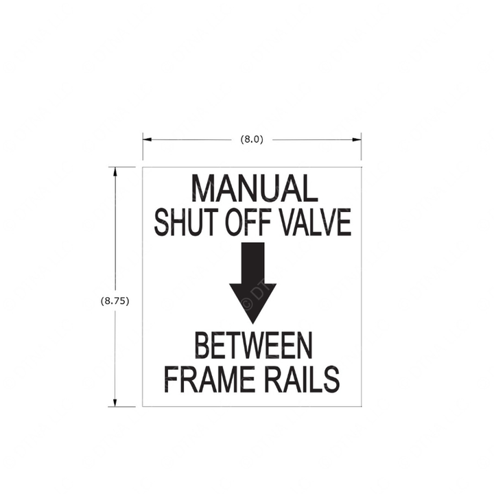 TBB 184317 LABEL, MANUAL SHUT OFF VALVE BETWEEN FR